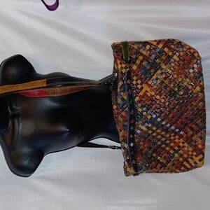 Spectacular Multi-Colored AMERILEATHER Tote, 15x11x7